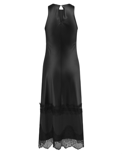Only - ONLIndona Long Lace Satin Kjole - Black